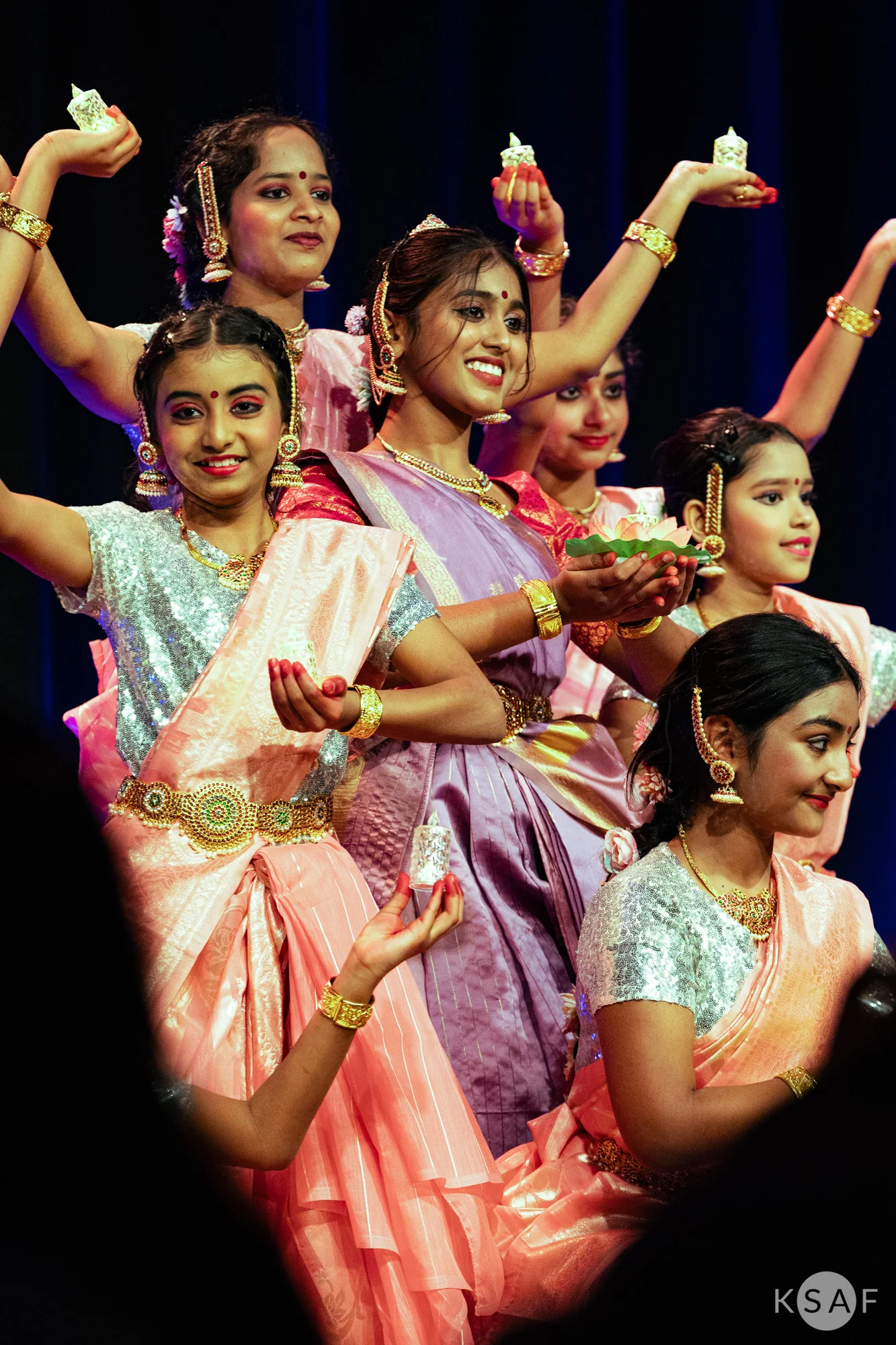 Young dancers presenting a traditional sequence with lamps