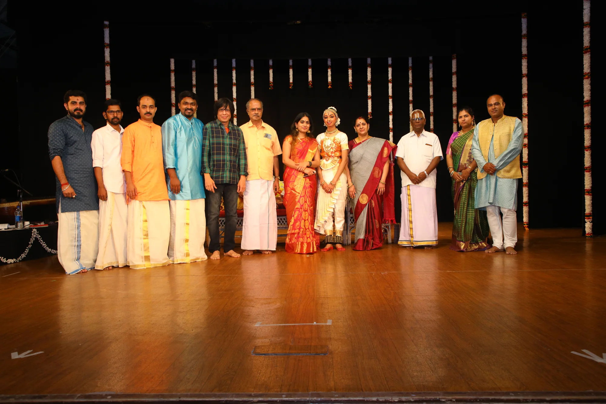 Artists and guests gathered after a performance