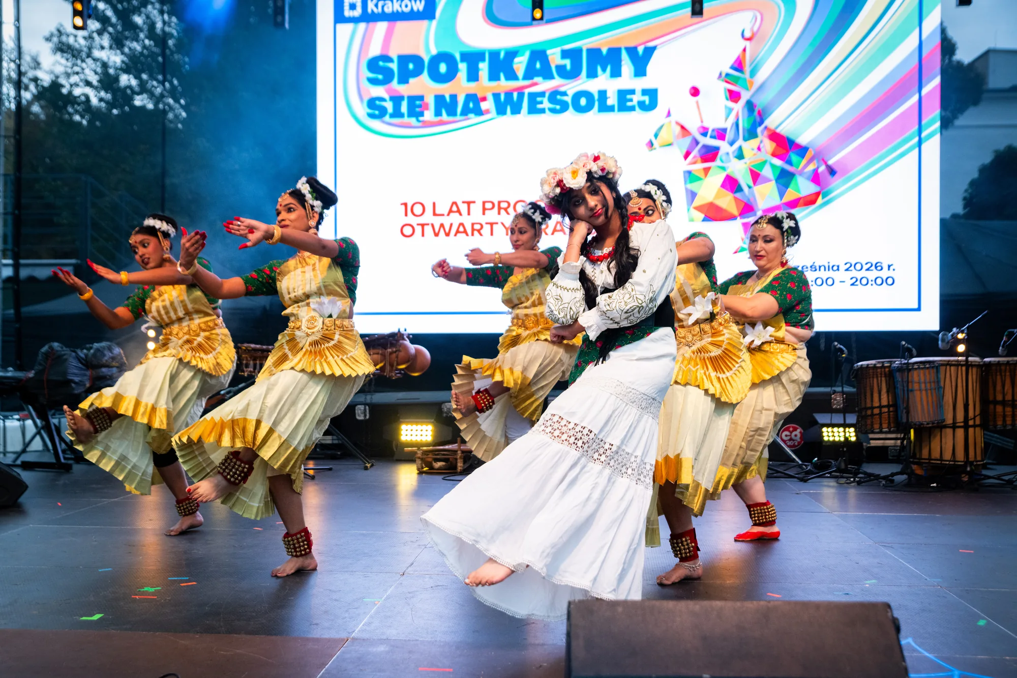 Kalpadruma dancers performing at a Krakow community event